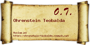 Ohrenstein Teobalda névjegykártya